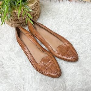 Vintage Cobbie Leather Pointed Flats Woven